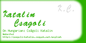 katalin csagoli business card